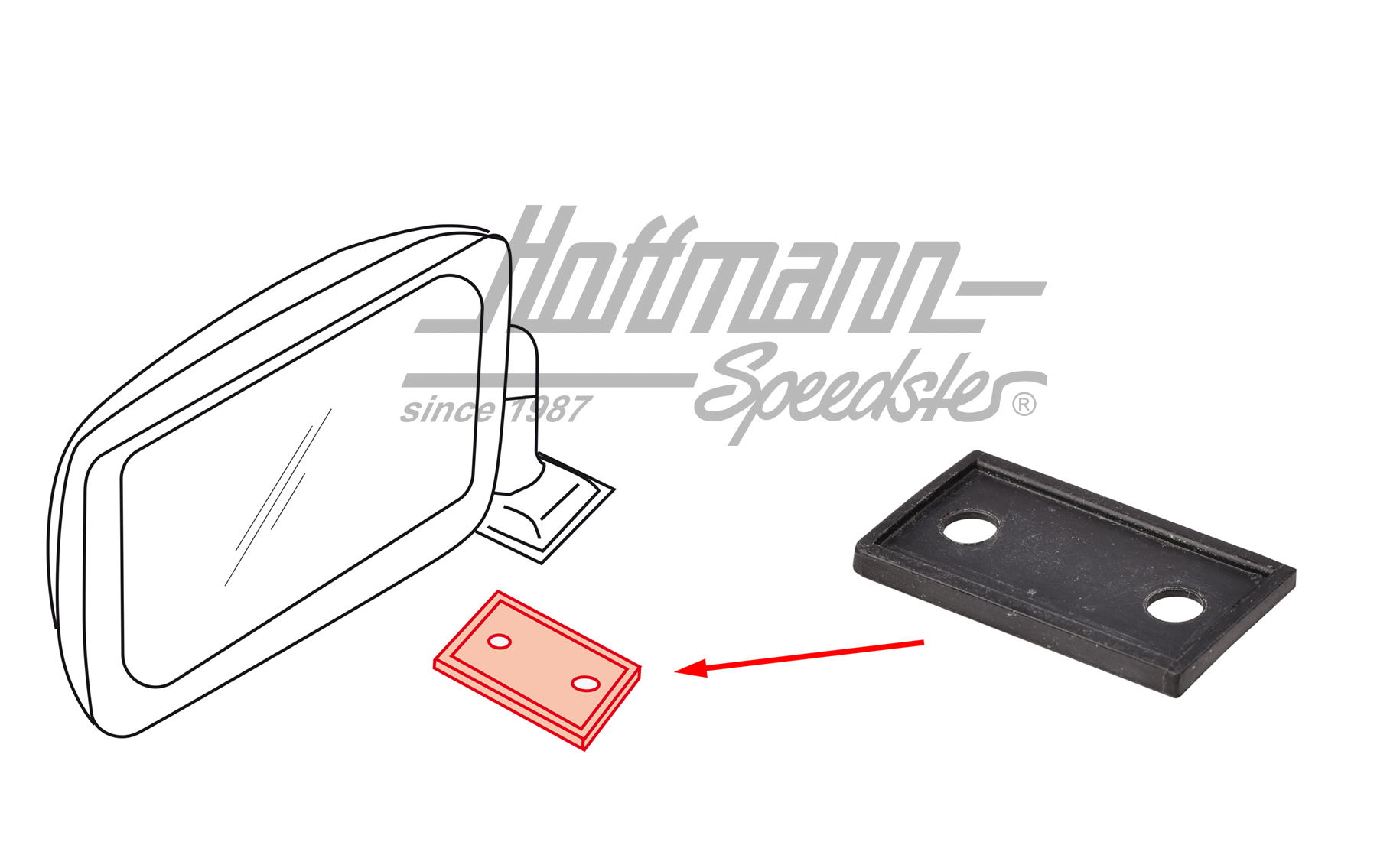 Junta, retrovisor, Porsche 914 | 914 731 116 10 | 600-8382