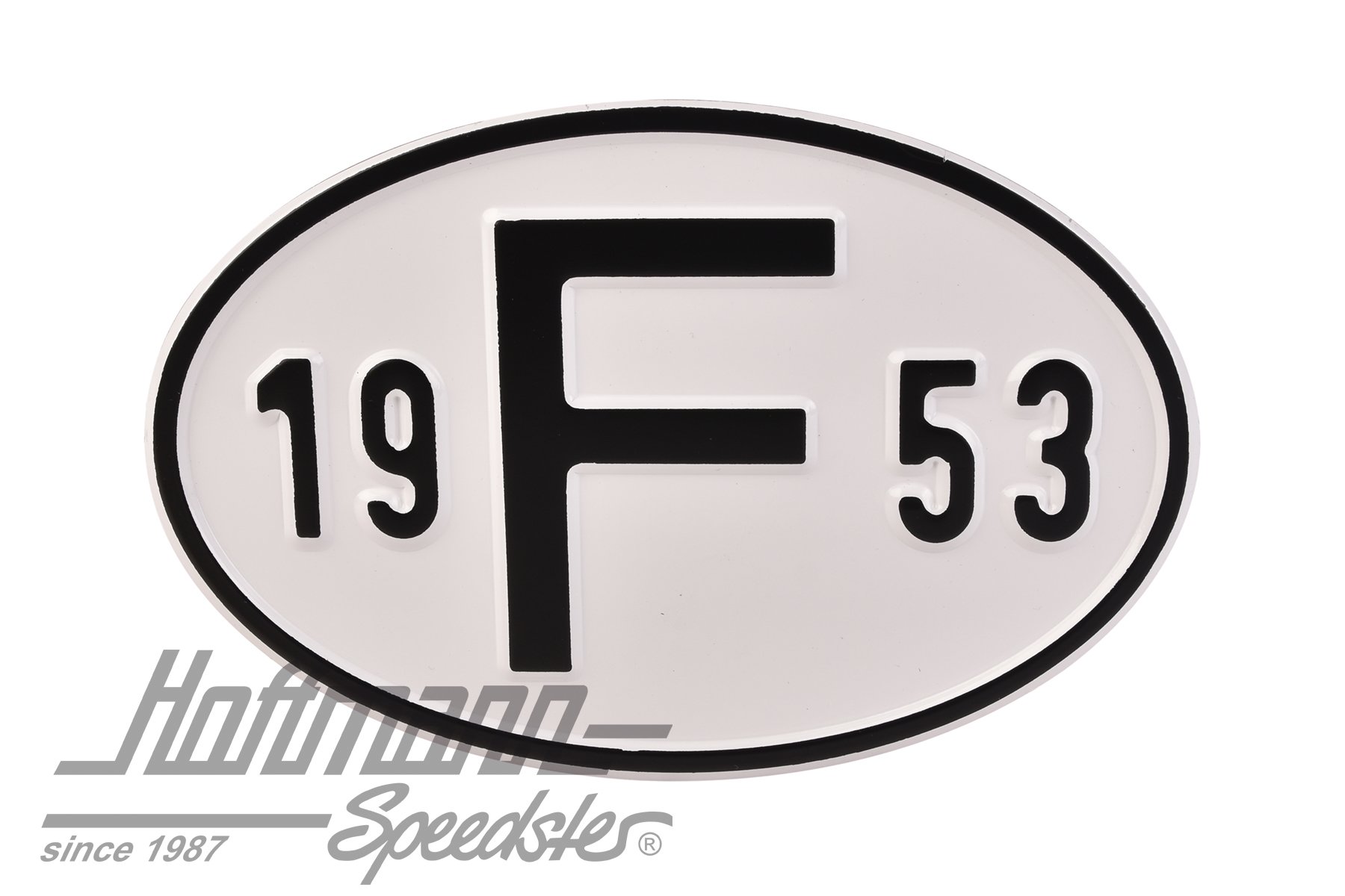 Placa de nacionalidad "F" (Francia), "1953", aluminio |  | 020-2399-53