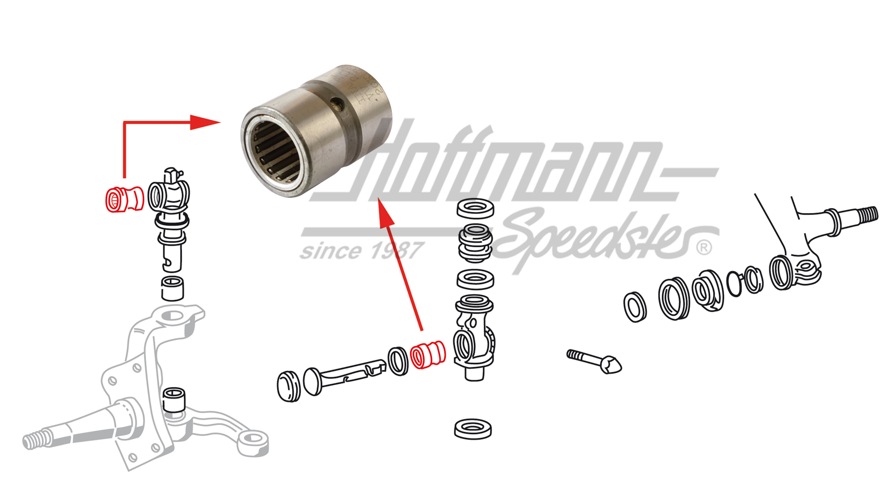 Rodamientos de agujas, perno de suspensión 20 mm | 211 405 421 A | 089-3040-26
