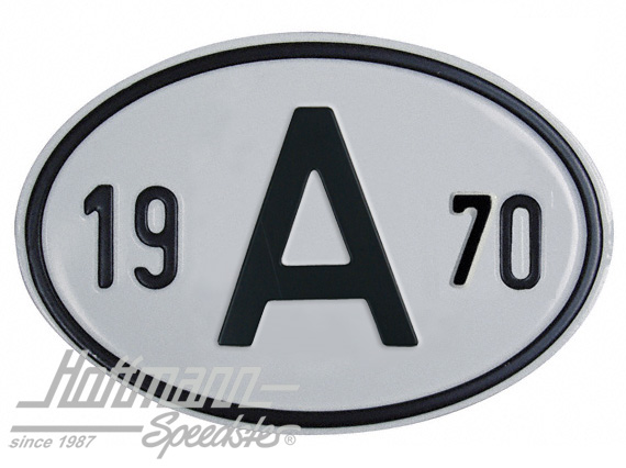 Placa de nacionalidad "A" (Austria), "1970", aluminio |  | 020-2398-70