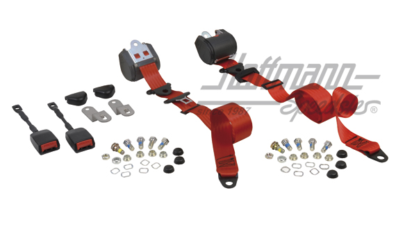 Cinturón de seguridad automático, delantero, Sedán / Cabriolet, rojo                                