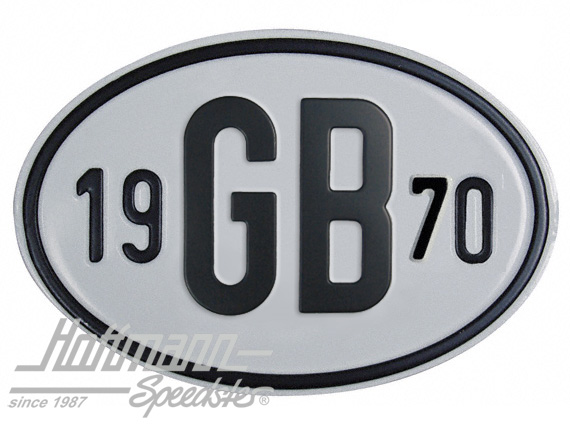 Placa de nacionalidad "GB" (Gran Bretaña), "1970", aluminio |  | 020-2404-70