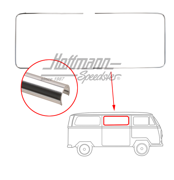 Marco decorativo de aluminio, ventanilla lateral, centro, izquierda / derecha | 241 853 333 | 097-1280-10