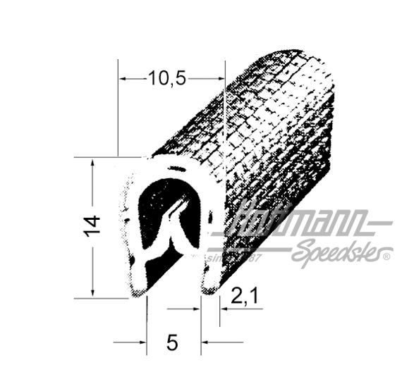 Perfil de protección de bordes, negro | --- --- --- | 020-5398