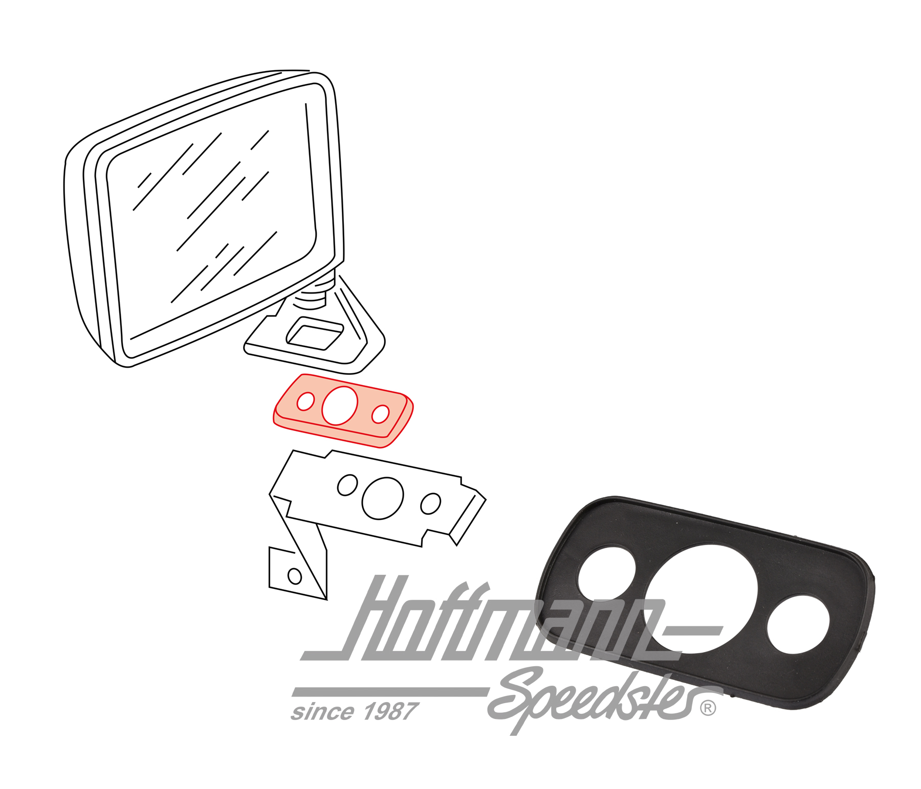 Soporte, exterior, retrovisor, Golf 2 | 191 857 543 | 208-7410-06