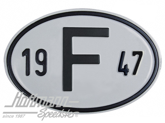 Placa de nacionalidad "F" (Francia), "1947", aluminio |  | 020-2399-47