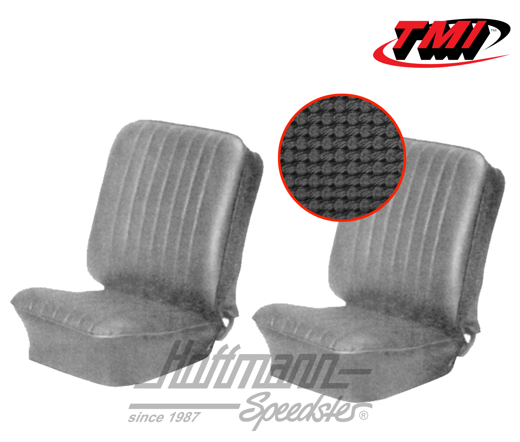 Fundas de asientos, Karmann Ghia, delanteros, 60-66, negro | 43-1502-01 | 066-0067-40