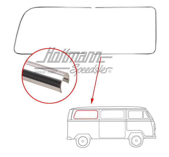 Marco decorativo de aluminio, ventanilla lateral, posterior, derecha | 241 853 354 | 097-1280-12