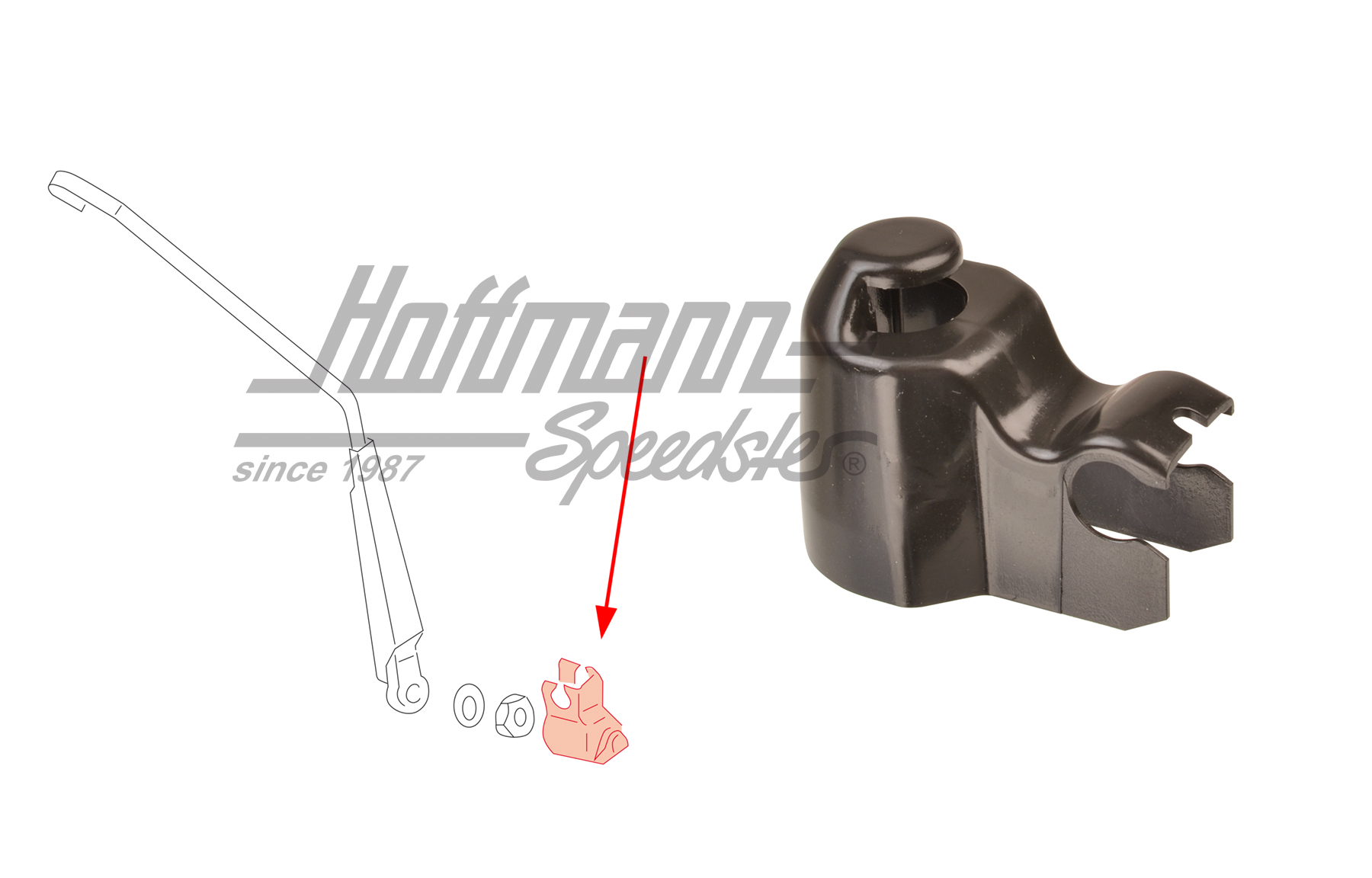 Caperuza, brazo de limpiaparabrisas, posterior, Furgoneta T4                                        