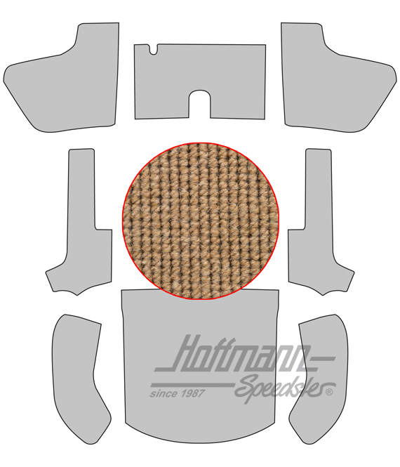 Juego de alfombras, Cabriolet, 57-64, hilado de pelo, beige |  | 026-5041-05