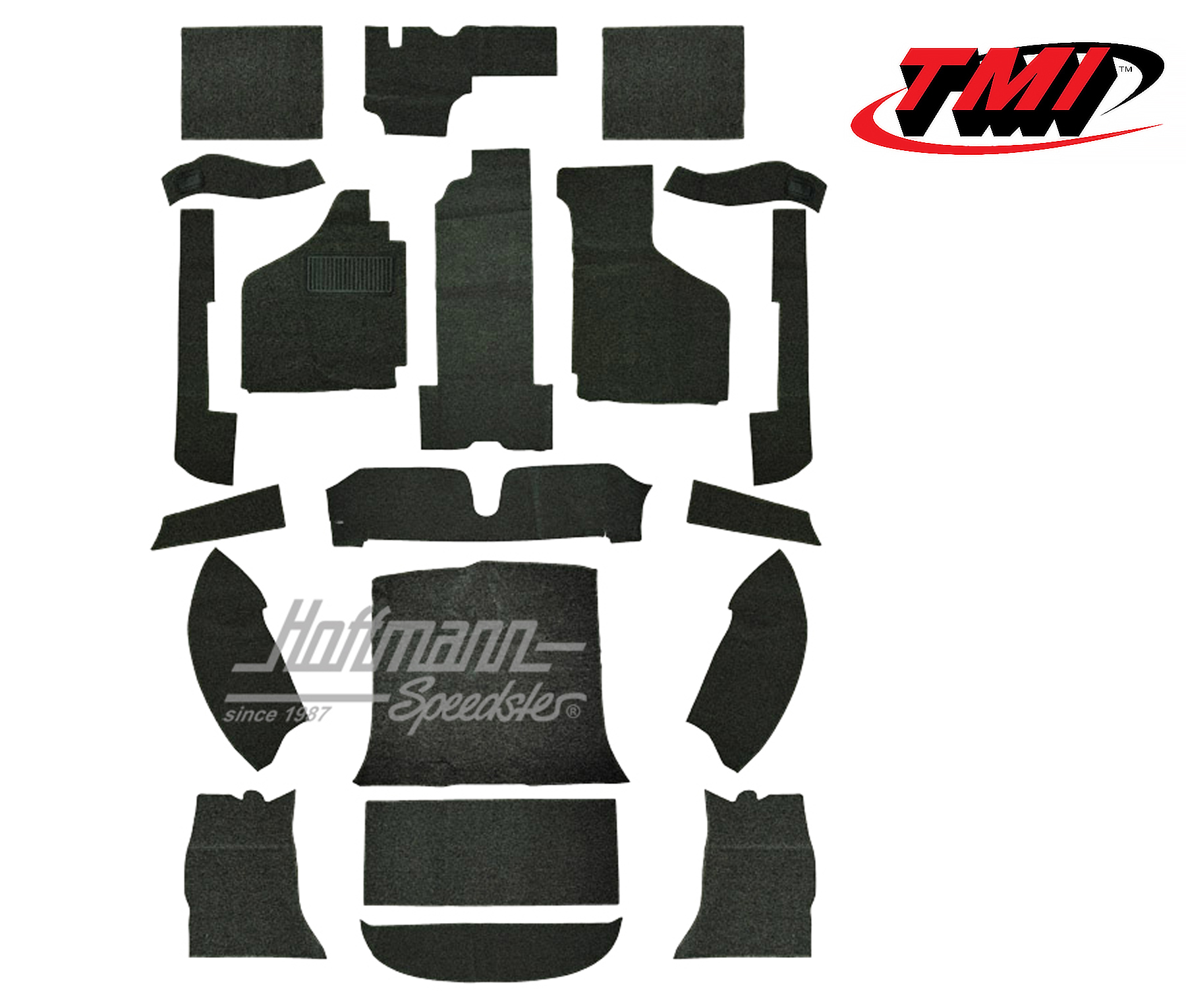 Juego de alfombras, Karmann Ghia Coupé, negro, 8.68- | 34-F1524-301 | 066-0043-10