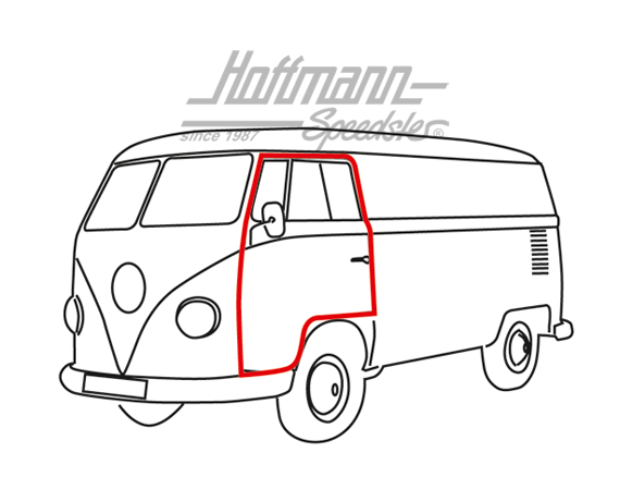 Junta de la puerta, Furgoneta T1, -7.67, izquierda / derecha | 211 898 721 | 089-0110