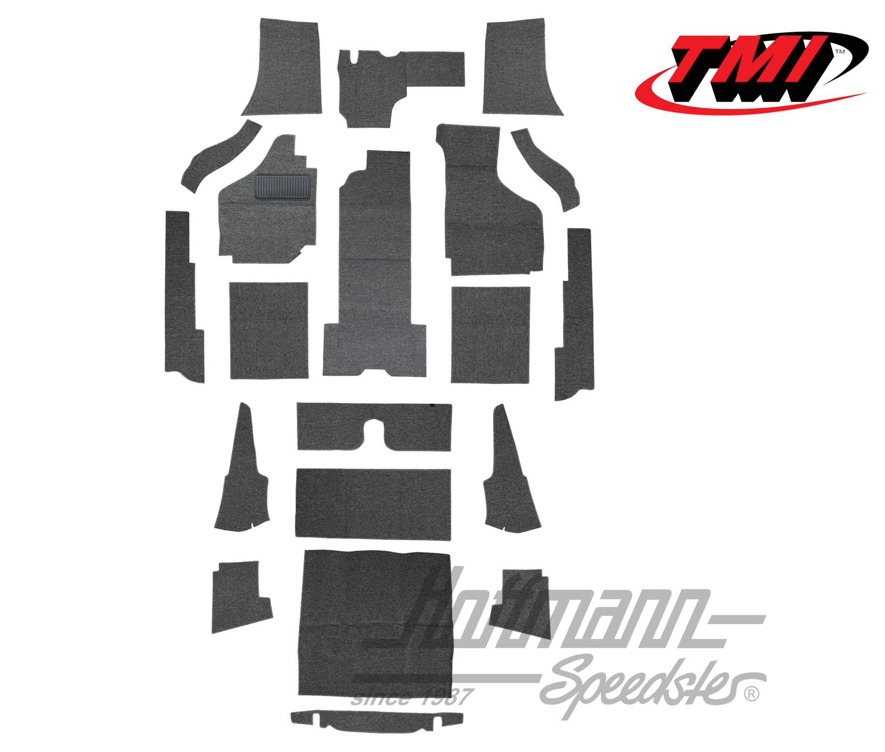 Juego de alfombras, Karmann Ghia Cabriolet, gris, 8.68- | 34-F1626-407 | 066-0049-20