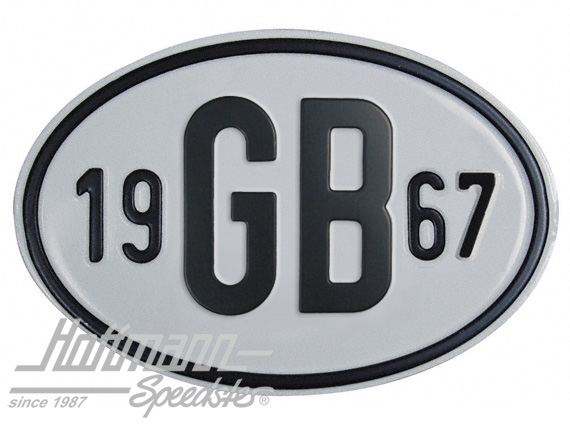Placa de nacionalidad "GB" (Gran Bretaña), "1967", aluminio |  | 020-2404-67