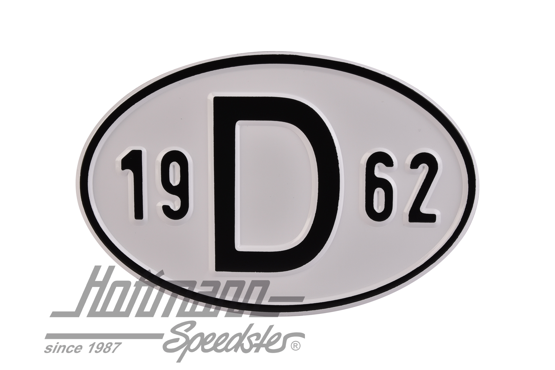 Placa de nacionalidad "D" (Alemania), "1962", aluminio |  | 020-2396-62