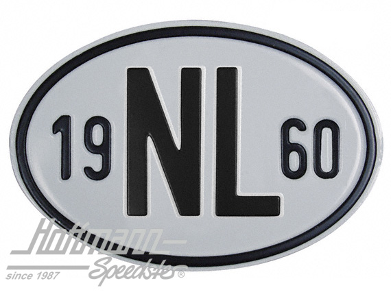 Placa de nacionalidad "NL" (Holanda), "1960", aluminio |  | 020-2391-60