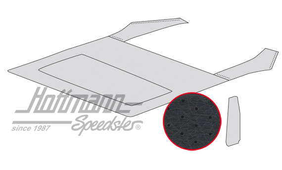 Cielo de techo, 911, con SSD, perforado, negro                                                      