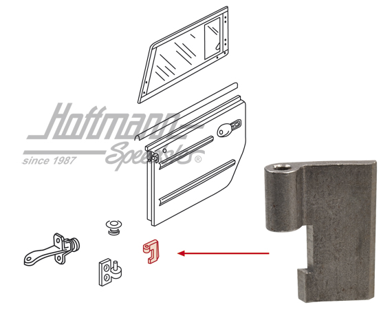 Media bisagra de puerta, puerta, izquierda  
                                                       