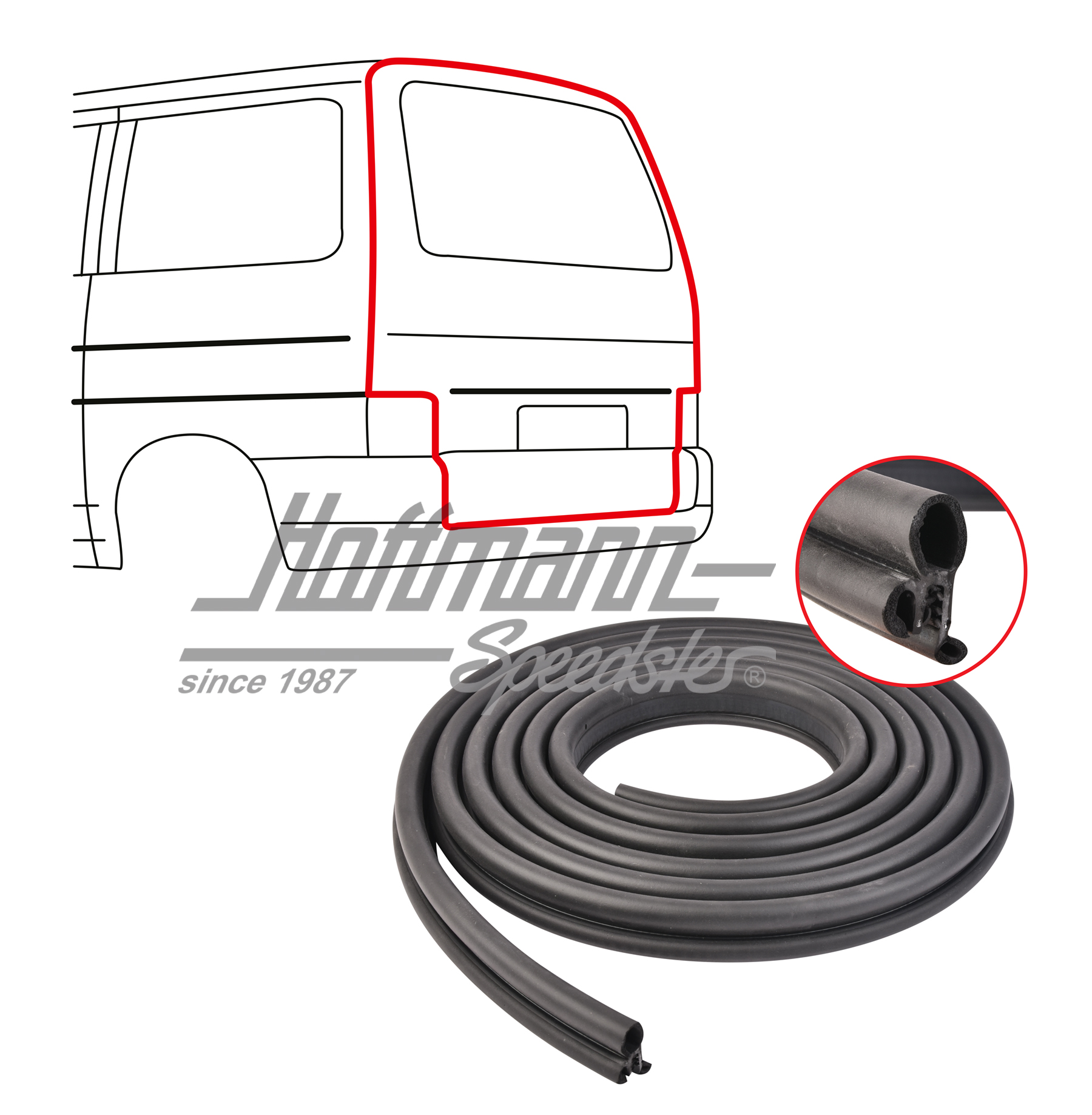 Junta, portón trasero/puerta abatible, Furgoneta T4, ECO | 721 827 705 B | 405-2005-10