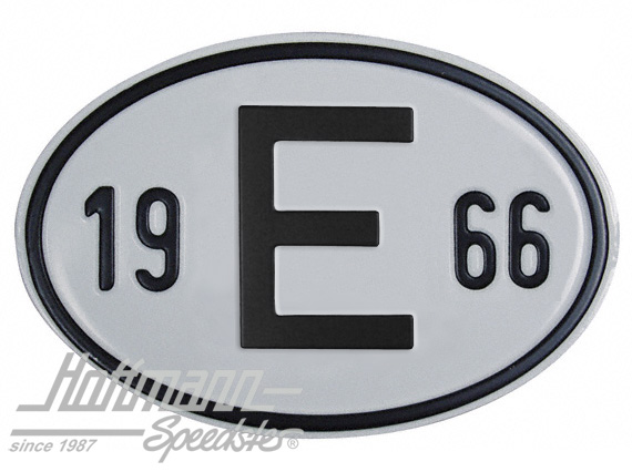 Placa de nacionalidad "E" (España), "1966", aluminio |  | 020-2403-66