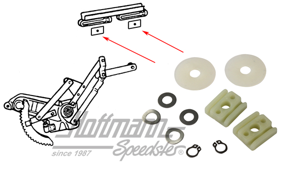 Kit pieza deslizante, para alzacristales Cabriolet, 8.64-                                           