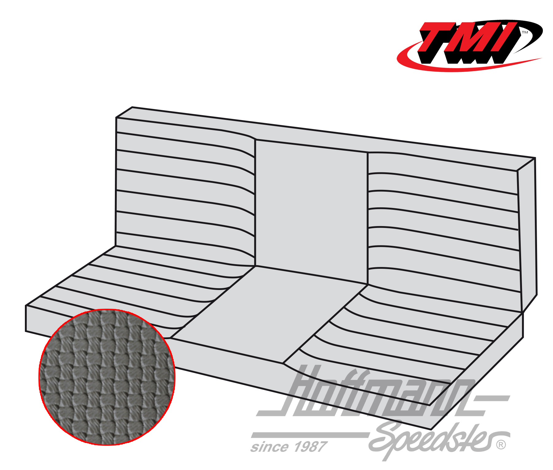 Funda de banco de asiento, Karmann Ghia Coupé, 71-74, gris | 43-1512-06 | 066-0083-35