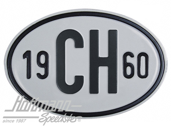 Placa de nacionalidad "CH" (Suiza), "1960", aluminio |  | 020-2401-60