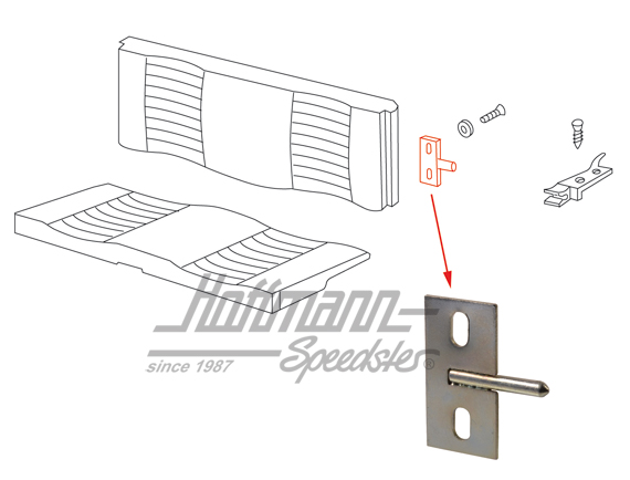 Soporte, respaldo asiento trasero, Cabriolet, 68-74                                                 