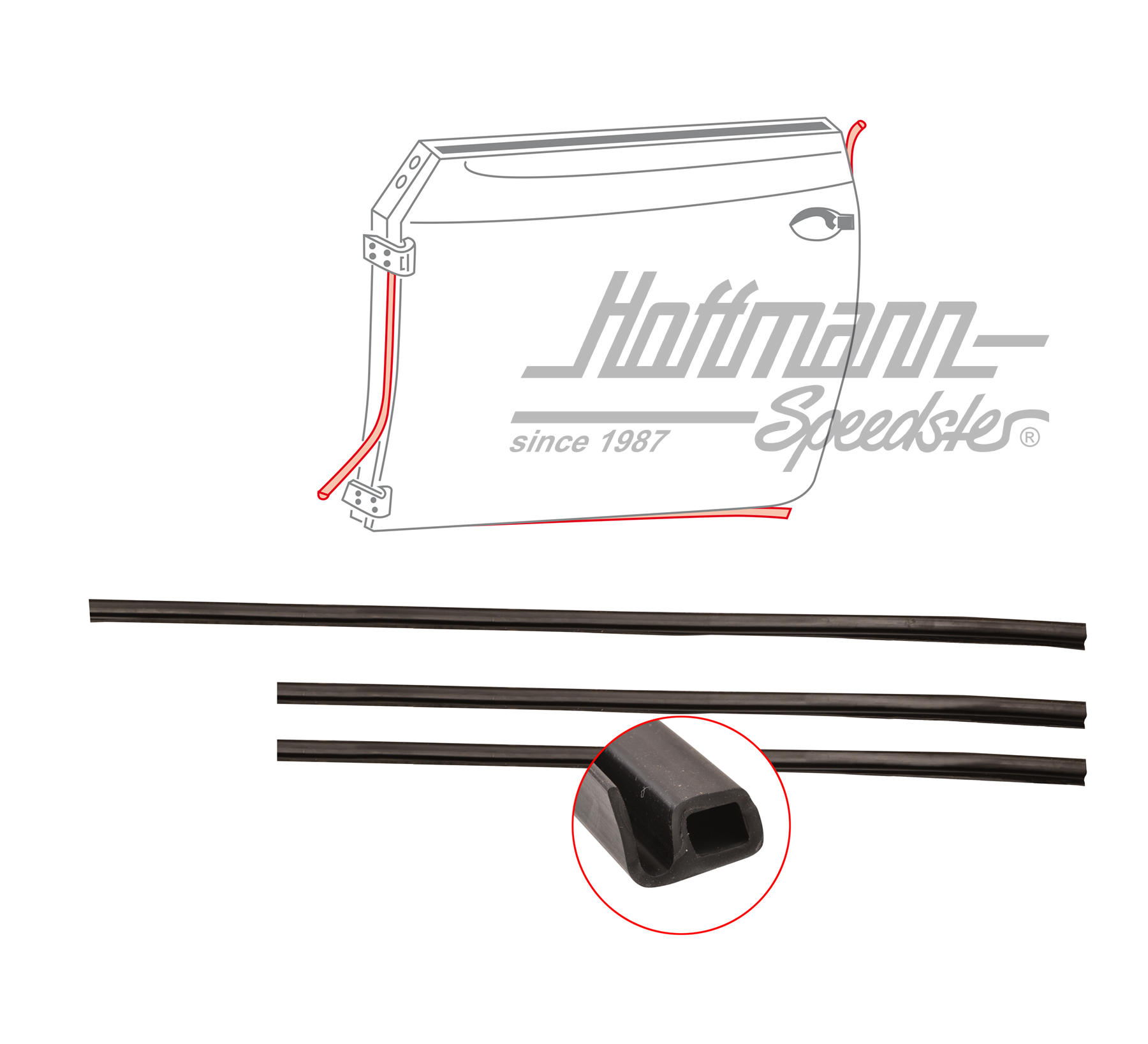 Junta de puerta, reproducción, ALEMANIA | 151 831 721 A / 151 837 722 A | 020-5069