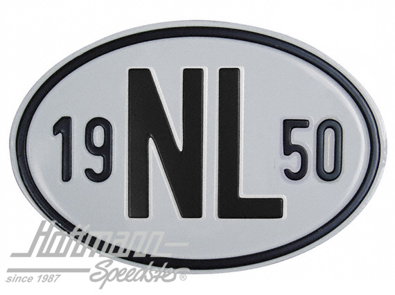 Placa de nacionalidad "NL" (Holanda), "1950", aluminio |  | 020-2391-50