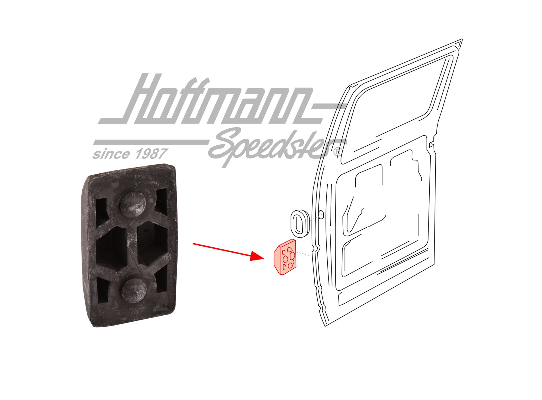 Tope de rebote, puerta de cabina, Furgoneta T4 Cabina doble | 729 841 691 | 408-1400