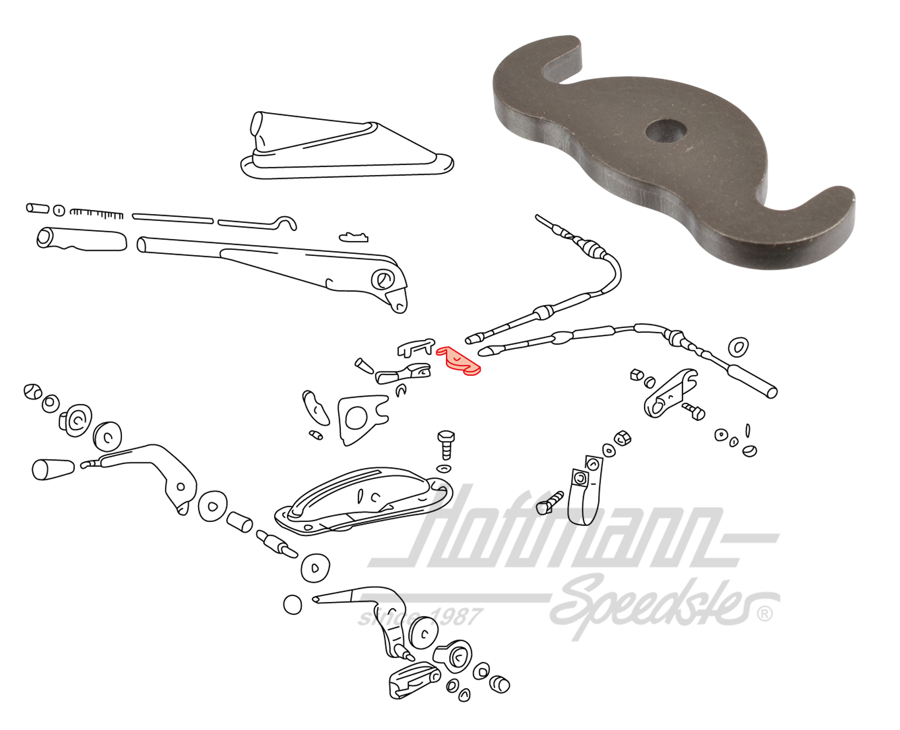 Balancín de cable, cable del freno a mano, 911/912                                                  