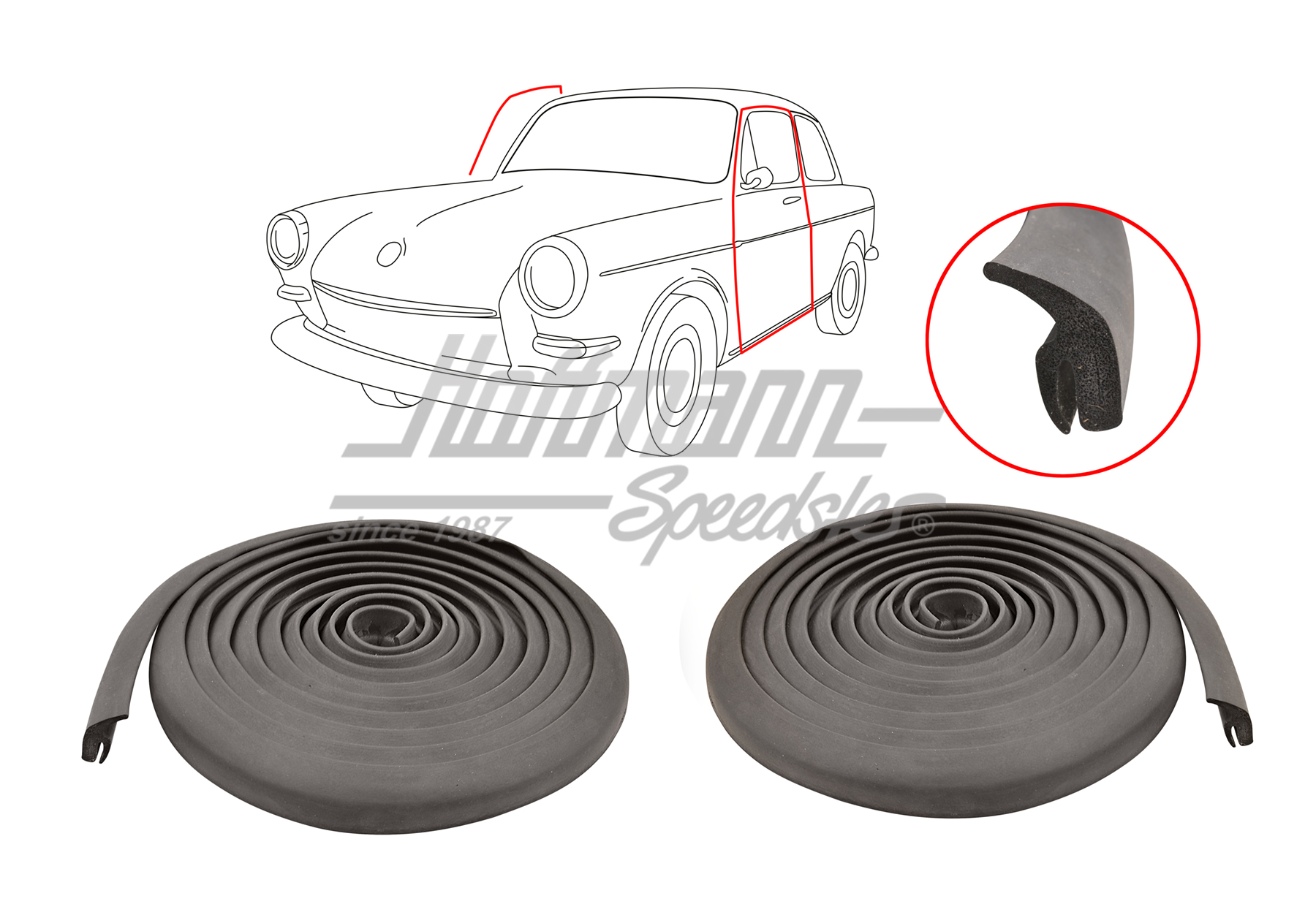 Juntas de puerta, Tipo 3, 4.61-7.73 | 311 837 711 F | 069-8080-10