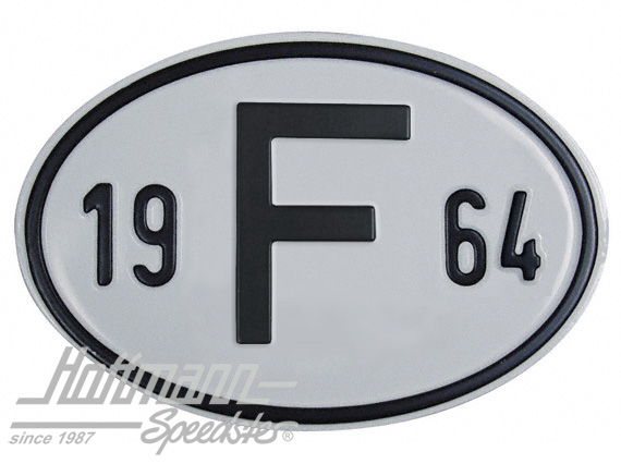 Placa de nacionalidad "F" (Francia), "1964", aluminio |  | 020-2399-64
