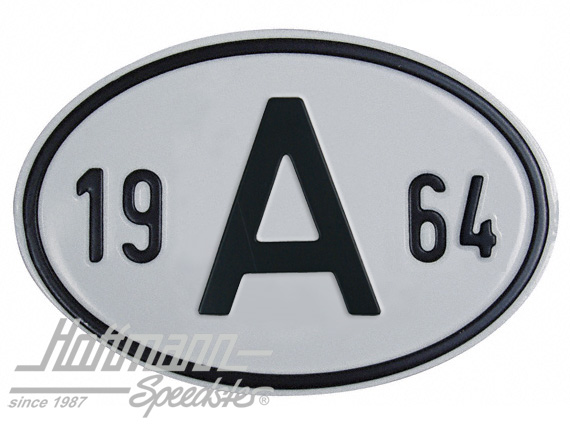 Placa de nacionalidad "A" (Austria), "1964", aluminio |  | 020-2398-64