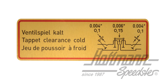 Pegatina, juego de válvulas en frío, 356 C, S90 | NLA 70101500 | 510-7950