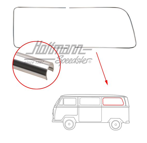 Marco decorativo de aluminio, ventanilla lateral,  posterior, izquierda | 241 853 353 | 097-1280-11