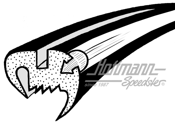 Junta de parabrisas, 8.64-, sin 1303 | 113 845 121 J | 020-5135