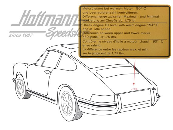 Pegatina "Ölstand" (nivel de aceite), 911, 81-89                                                    