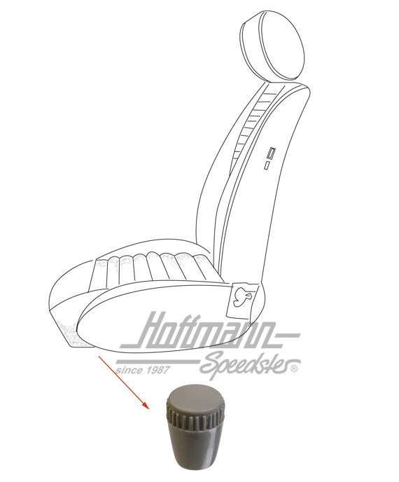 Botón, ajuste del asiento, gris (nuevo)                                                             