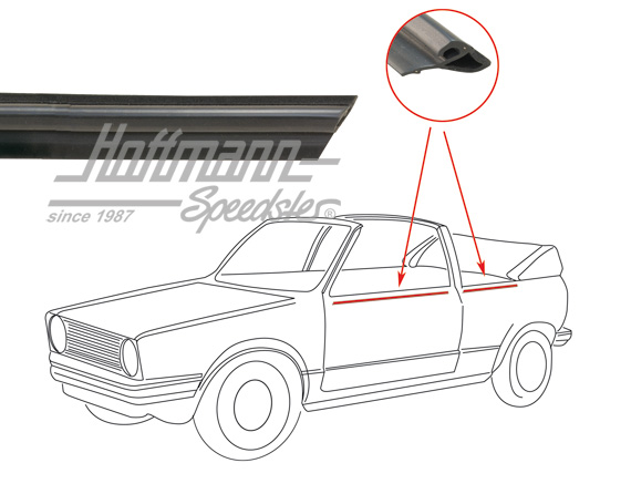 Junta de ranura de ventanilla, exterior, anterior/posterior, izqda. | 155 837 473 C | 180-4050-01