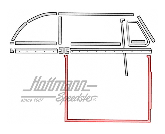 Junta de puerta, Cabriolet, derecha, 8.64-, Calidad superior                                        