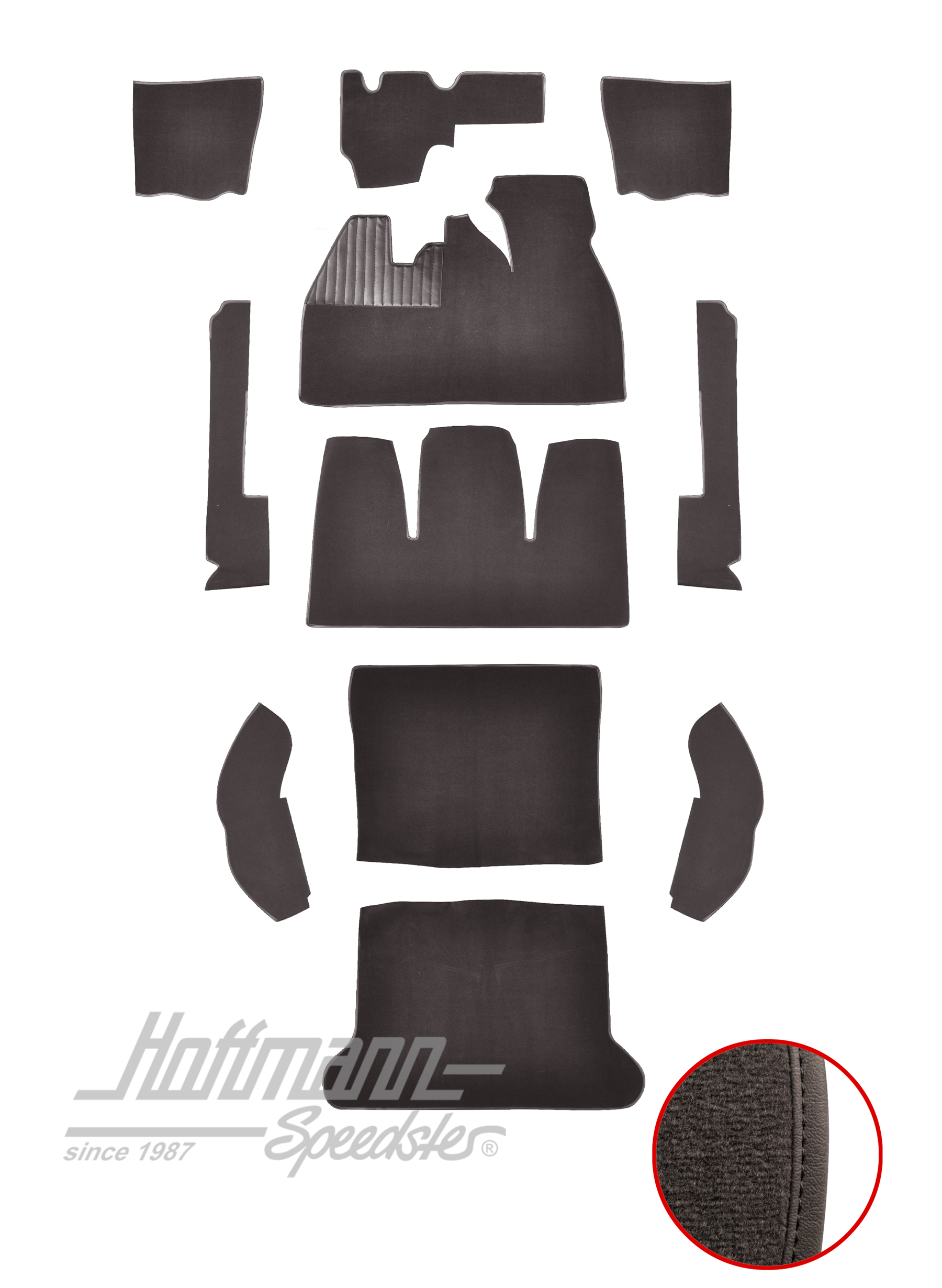 Juego de alfombrillas, Escarabajo Sedán, 8.61-7.68, gris antracita |  | 026-5422