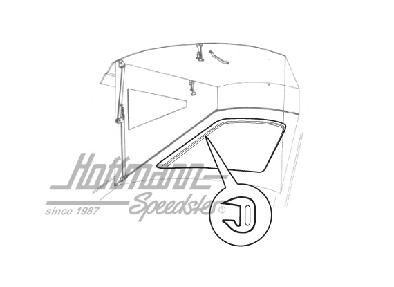 Burlete, gris, apertura de techo, WESTFALIA, 67-73 | 231 068 001 A | 090-6070