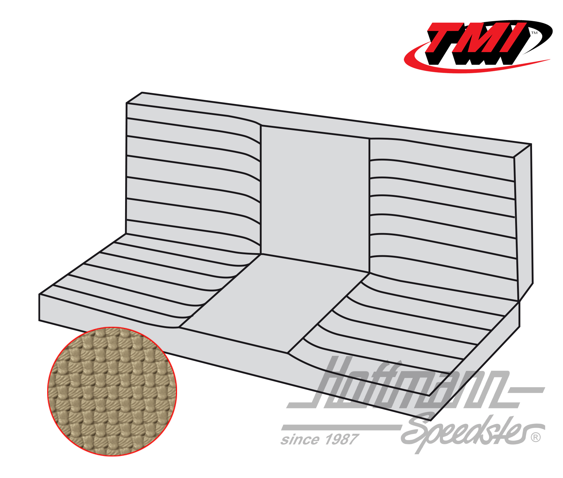 Funda de banco de asiento, Karmann Ghia Coupé, 71-74, beige | 43-1512-04 | 066-0083-30