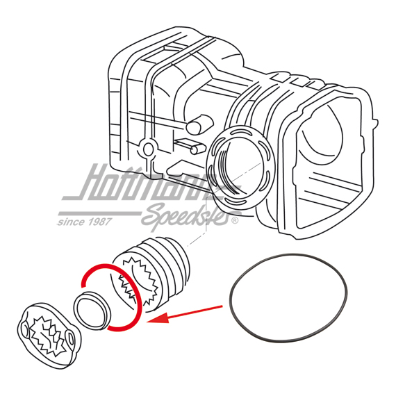 Junta anular, caperuza de seguridad, Furgoneta T2 / T3 | 002 301 185 A | 090-2760