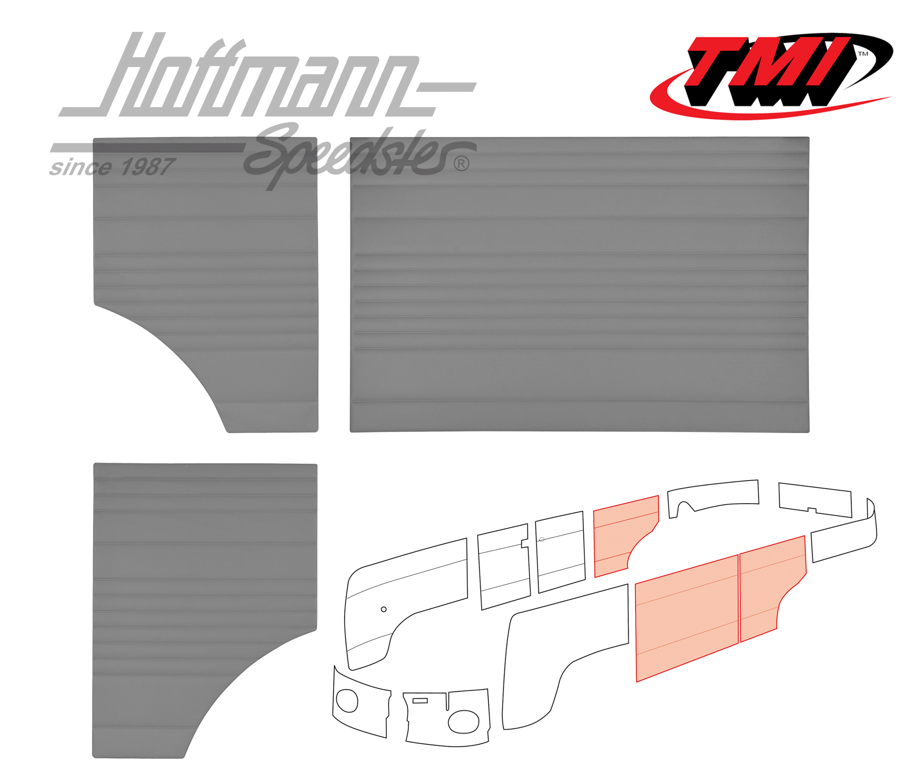 Paneles laterales, centro, 62-67, gris | 10-2143-16 | 098-0578-03