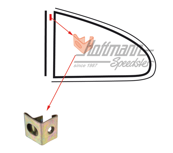 Clip, ventanilla giratoria, superior, 71-74 | 143 847 319 A | 060-0416-08