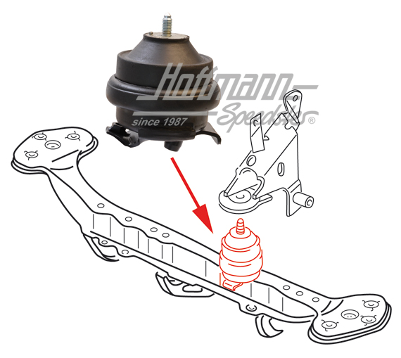 Cojinete de goma, soporte motor, anterior, 16V | 357 199 279 B | 201-5650