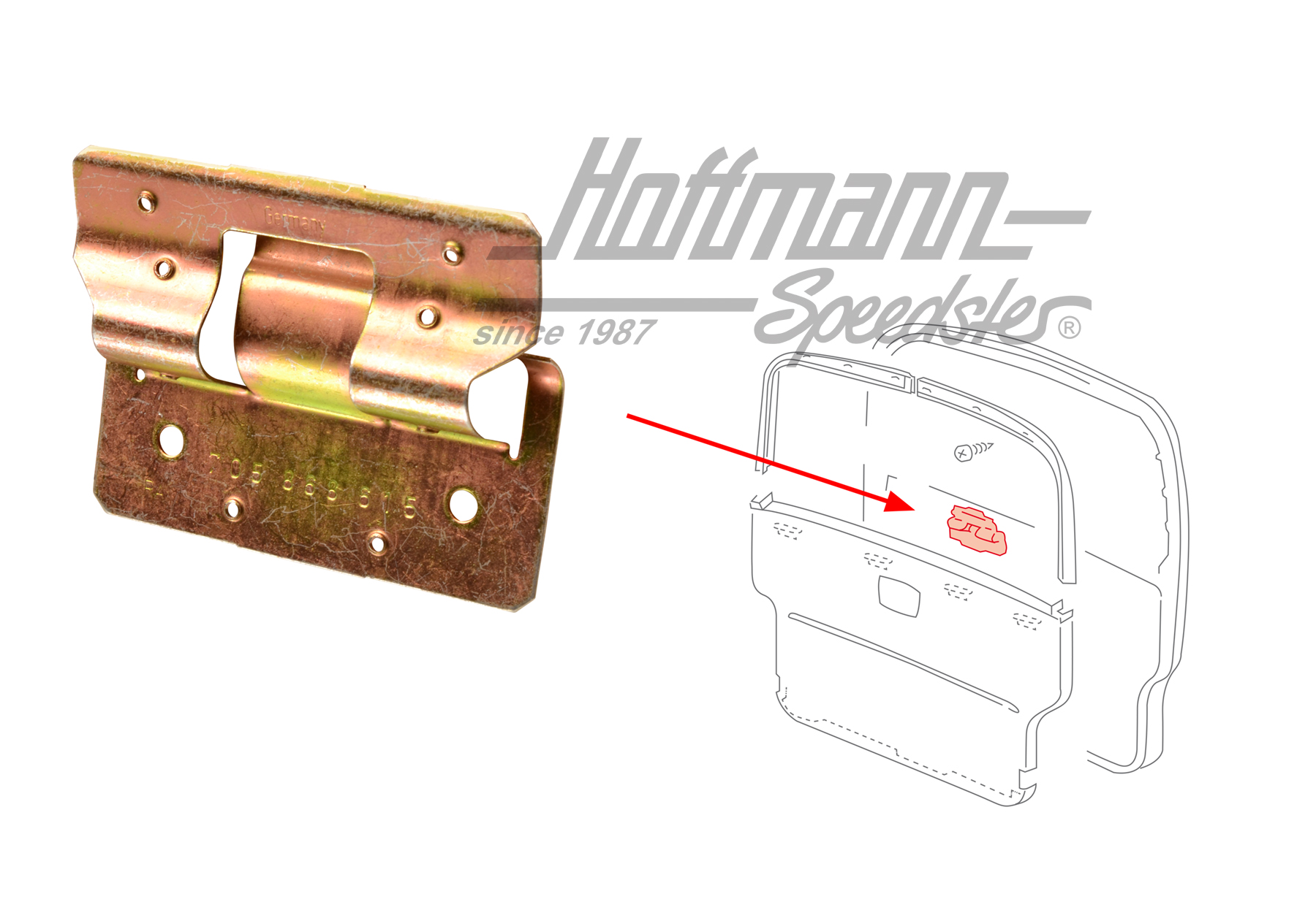 Clip, panel de portón posterior
, superior | 705 868 615 | 408-2884-20